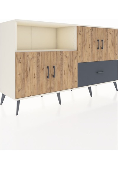 Hyperion Konsol 4 Raflı Tek Çekmeceli 4 Kapaklı 176x44x99 Aytaşı- Aytaşı-çam/antrasit Hyperion Konsol 4 Raflı Tek Çekmeceli 4 Kapaklı 176x44x99 Aytaşı- Aytaşı-çam/antrasit