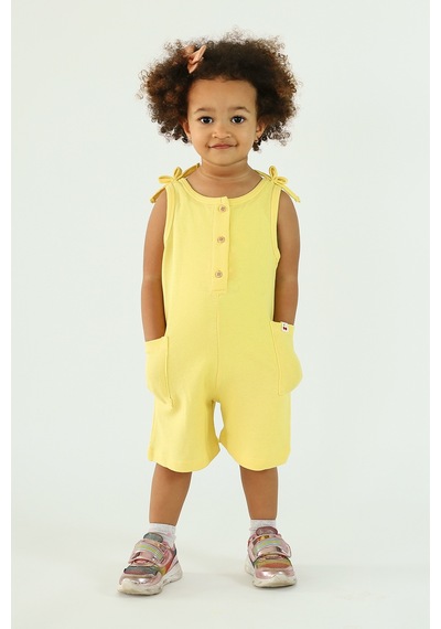 Harika Kids Kız Çocuk Nakışlı Basic Tulum Çok Renkli