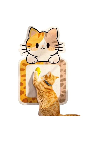 Duvara Yapışan Desenli Kedi Tırmalama Tahtası Çizilmeye Dayanıklı Tırmalama Pedi Şanslı Kedi