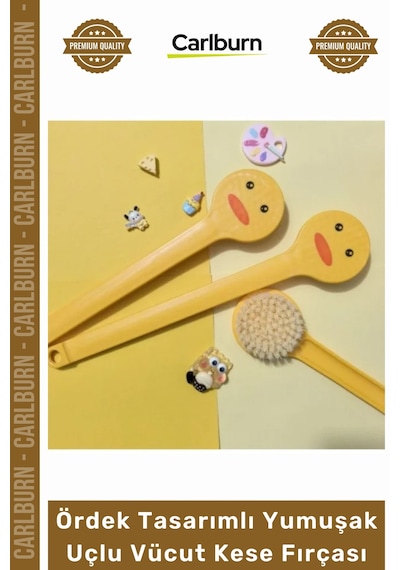 Kese Peeling Etkili Banyo Sırt Masajı Uzun Ördek Tasarımlı Yumuşak Uçlu Vücut Kese Fırçası Çok Renkli