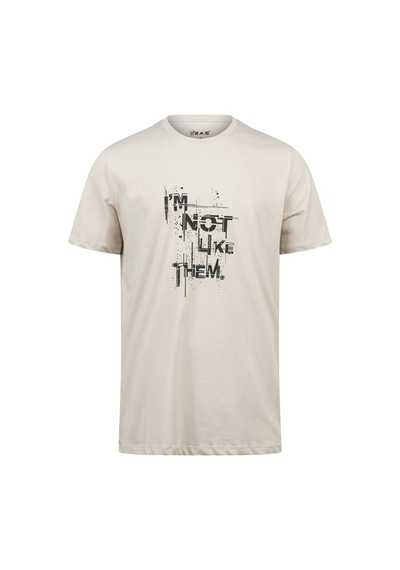 2as Alex Baskılı Erkek Sıfır Yaka T-shirt 035 Kum