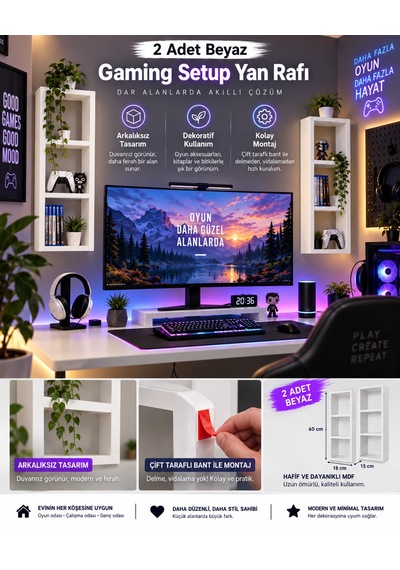Gamer Yan Raf Setup Düzenleme Beyaz