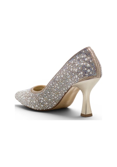 Beşler 0013 İncili Kadın Stiletto Altın