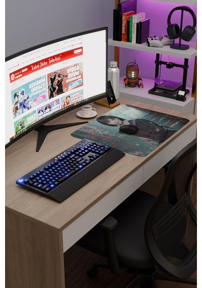 Silent Hill Kaymaz Dikişli Kauçuk Oyuncu Mousepad V1 - 48x40 Xl Gaming Mouse Pad Fare Altlığı