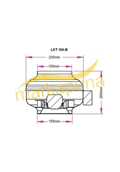 Fanex LKT 160-B Metal 16 CM 500 M³/H Debi Yuvarlak Kanal Fanı