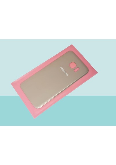 Tkgz - Samsung Galaxy Uyumlu S7 Edge Arka Kapak Batarya Kapağı - Gold Çok Renkli