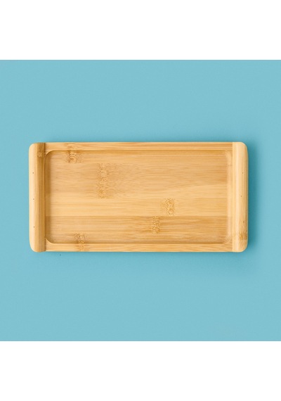 Aroww Bambu Tepsi - Açık Kahverengi - 28x14 Cm Çok Renkli