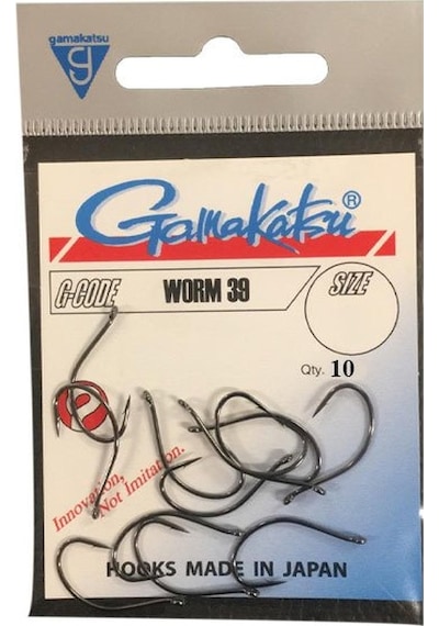 Gamakatsu Worm 39 Siyah No:1 Olta Iğnesi 1/10