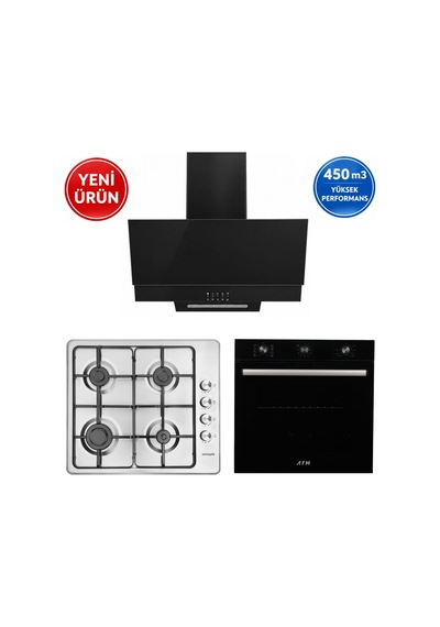 Eminçelik Ve AFM A13A FM7600 - 31 220 İ - FM3300 Siyah 3'lü Ankastre Set