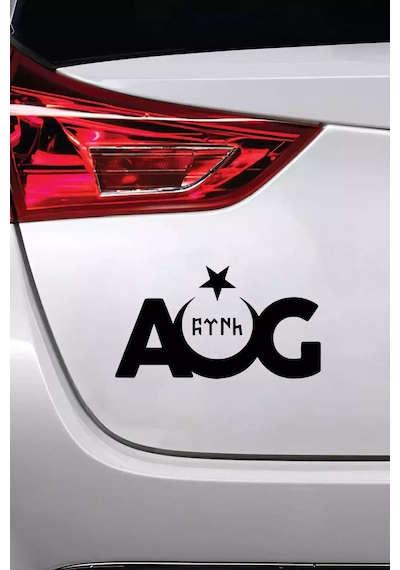 Aog Ay Yıldız - Araç, Oto, Laptop, Duvar Uyumlu Sticker 40 20 Cm