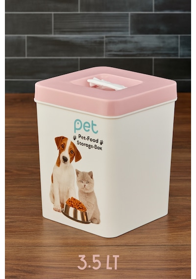 Evcil Hayvan Kedi Ve Köpek Mama Saklama Kabı - Pembe