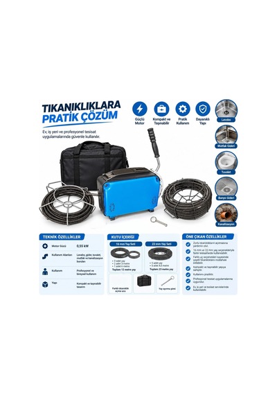 B-750 Kanal Açma Makinesi Full Set 16+22