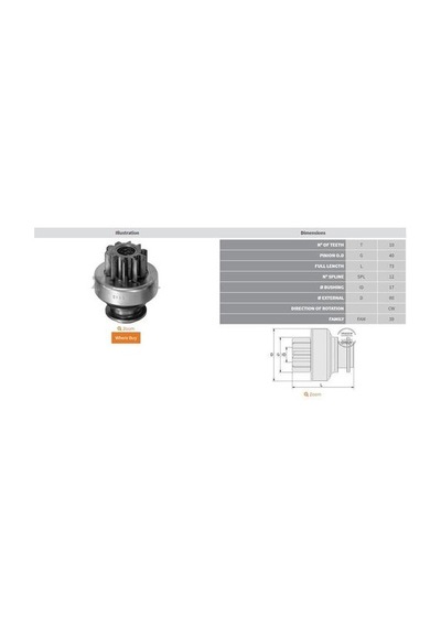 Zen 0155 Marş Dişlisi 10 Dış Mf Leylant İnce Freze Tmb120 54247034
