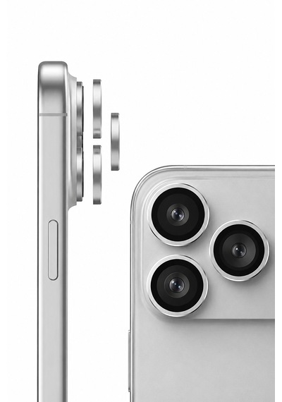 Apple iPhone 17 Pro / 17 Pro Max Uyumlu Kamera Lens Koruyucu Gümüş