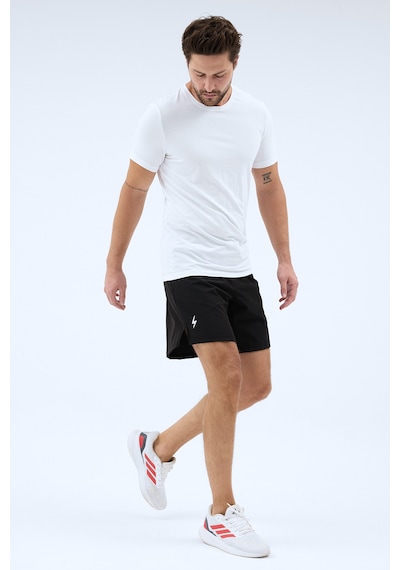 Zoma Cepleri Fermuarlı Spor Fitness Koşu Şortu - Pelops Siyah