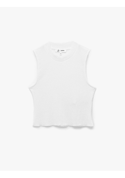 Koton Bisiklet Yaka Kolsuz Basic Crop Bluz Beyaz 5sal30341ık Beyaz