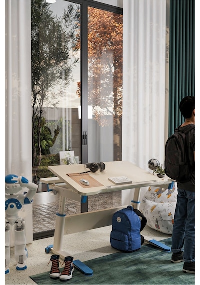 Sirius Simple Yükseklik Ve Eğim Ayarlı, Bilgisayar Ve Ofis Masası, Modern Ekru Çalışma Masası Mavi Gri Sirius Simple Yükseklik Ve Eğim Ayarlı, Bilgisayar Ve Ofis Masası, Modern Ekru Çalışma Masası Mavi Gri