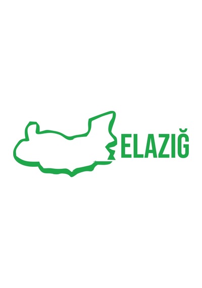 Elazığ Harita Araba Sticker 17x17 Cm Yeşil