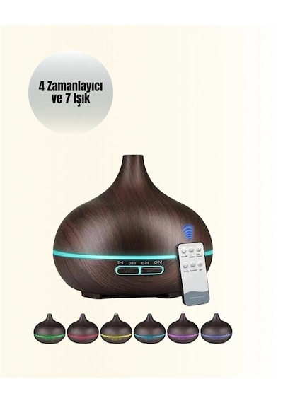7 Renk Işıklı Ultrasonik Hava Difüzörü Sessiz Ve Güvenli Kullanım Yeni Nesil