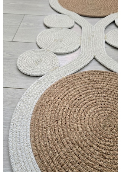 Dekoratif Örgülü 30x100 Cm Runner Şık Masa Orta Sehpa Üstü Dekoratif Sofra Aksesuarı Bej