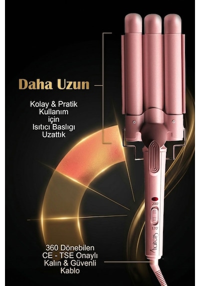 Hairens HRS-190 Wag Ve Su Dalgası Saç Maşası 25 MM