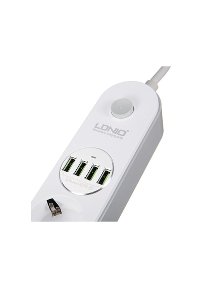 Ldnio SE4432 4xUsb Çıkışlı 4'lü Akım Korumalı Priz Beyaz