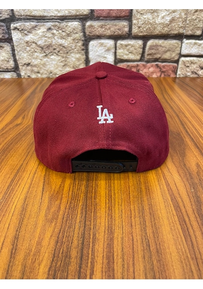 La Los Angeles Nakış Hip Hop Snapback Rapper Basket Cap Şapka Bordo