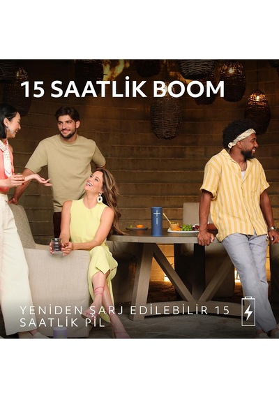 Boom 4 Taşınabilir Su Geçirmez Bluetooth Hoparlör, 360 Derece, Güçlü, Sürükleyici, Kristal Netliğinde Ses, 15