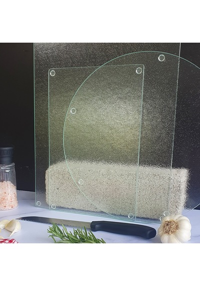 Decorita Buzlu Cam Kesme Tablası 3'lü Takım