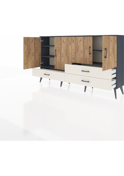 Arges Konsol 5 Raflı 3 Çekmeceli 4 Kapaklı 176x30x99 Antrasit-çam Antrasit-çam/aytaşı Arges Konsol 5 Raflı 3 Çekmeceli 4 Kapaklı 176x30x99 Antrasit-çam Antrasit-çam/aytaşı