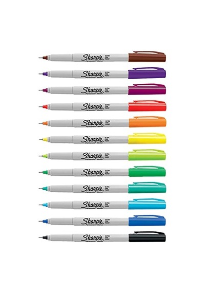 Sharpie Ultra Fine, Süper İnce Uç, Karışık 12'li Paket Çok Renkli