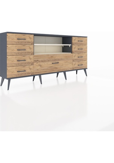 Arges Konsol 2 Raflı 9 Çekmeceli 176x30x83 Antrasit-aytaşı/çam Aytaşı/çam Arges Konsol 2 Raflı 9 Çekmeceli 176x30x83 Antrasit-aytaşı/çam Aytaşı/çam