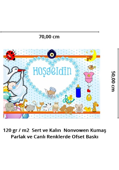 Hoşgeldin Bebek Afiş. 70Cm X 50Cm - Mavi