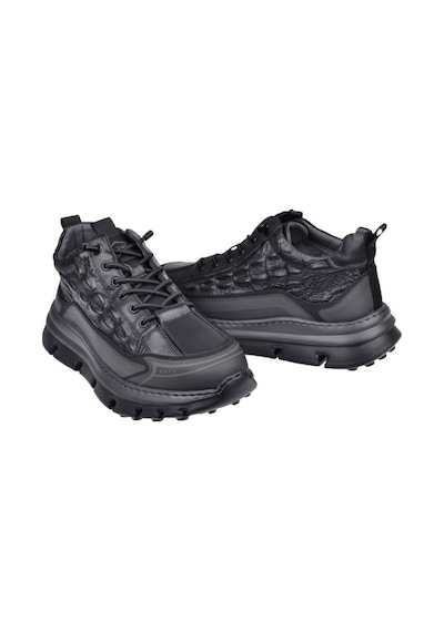 Guja 25k517 Bilek Boy Hafif Deri Sneaker Erkek Ayakkabı Siyah