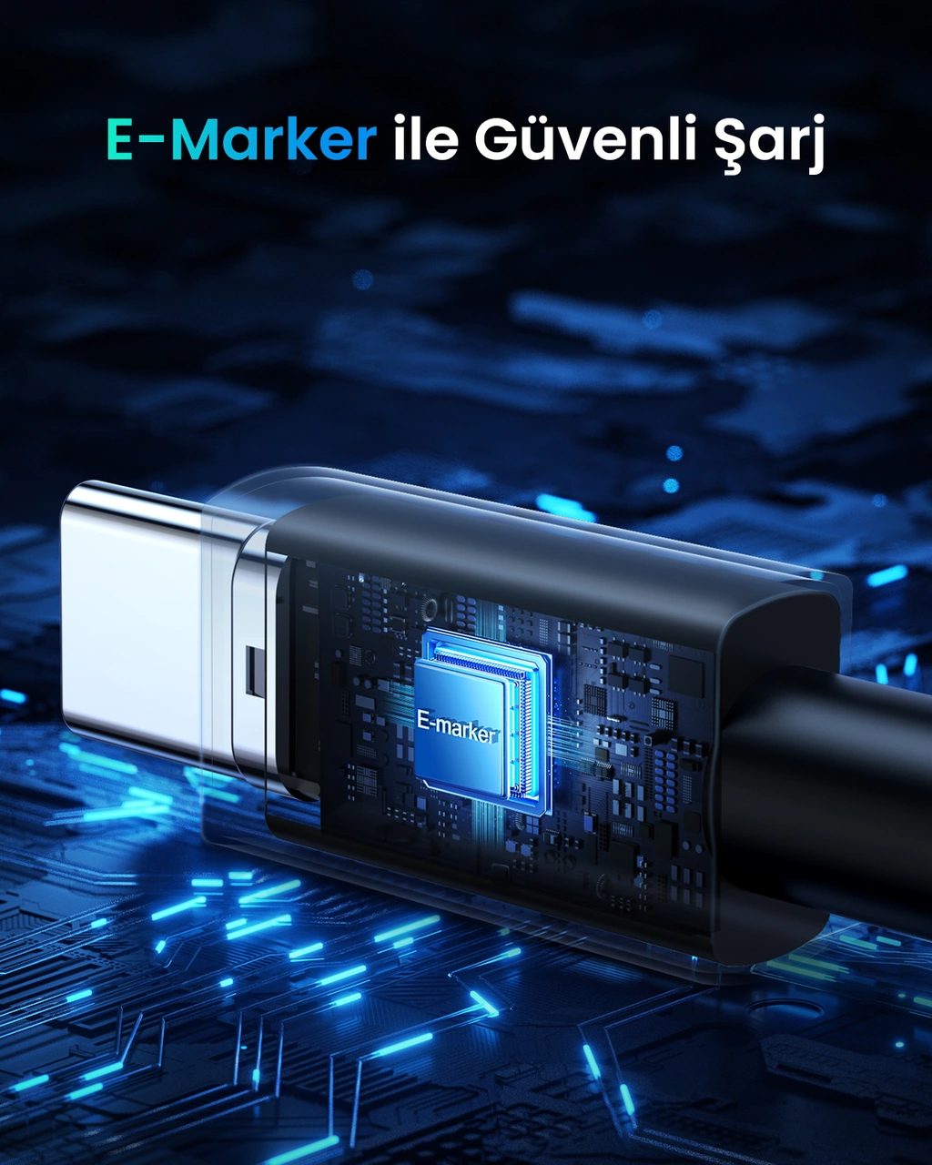 Ugreen Usb-c To Usb-c 240w Pd Hızlı Şarj Kablosu, Uzay Grisi, 1m, 45067 -