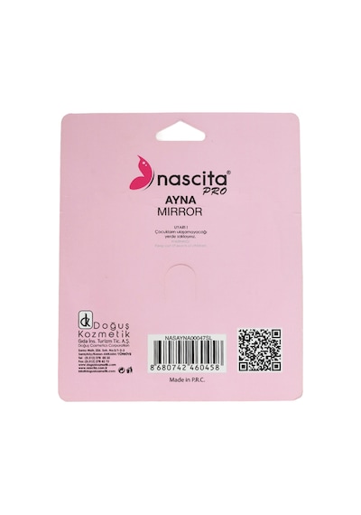Nascita Parlak Kalpli Çanta Tipi Makyaj Aynası Nasayna00047sl Gümüş