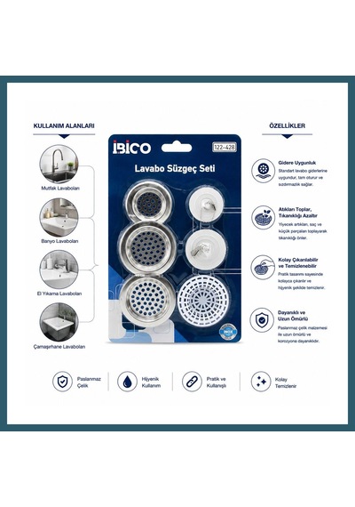 Bezos Lavabo Süzgeç Ve Tapa Seti Ob