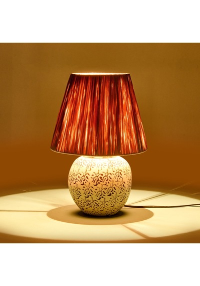 Safirr Light Holbeak Seramik Abajur - Bej - 35x35x25 Cm Çok Renkli
