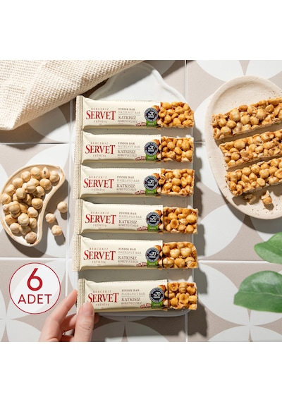 Servet Şekeri Meyveden Fındık Krokan Bar 20g 6'lı Paket