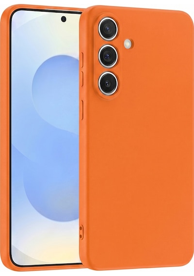 Samsung S25 Fe Uyumlu İçi Kadife Lansman Cappy Silikon Kılıf Turuncu
