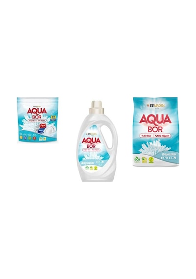 Aquabor Doğal Mineralli Tablet + Sıvı Beyaz + 4 Kg Beyaz 3 Lü Set 95254397