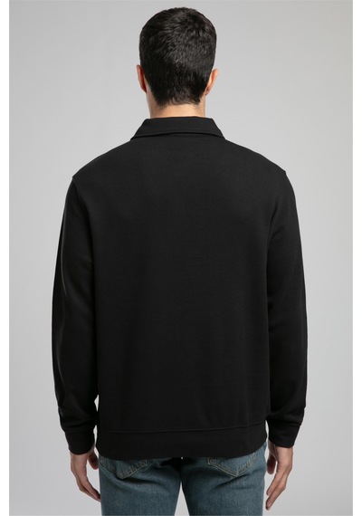 Lee Cooper Gale Erkek Polo Yaka Sweatshırt-21849 Siyah