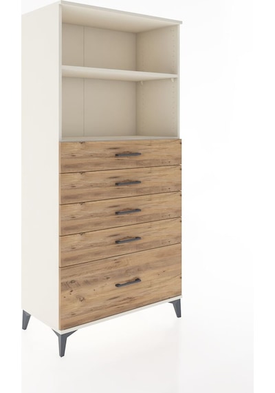 Hyperion Dolap 2 Raflı 5 Çekmeceli 88x44x182 Aytaşı-çam Aytaşı