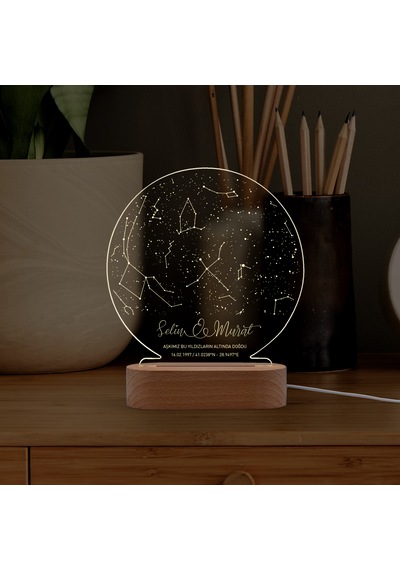 Kişiye Özel Yıldız Haritası Yuvarlak Model Ledli Gece Lambası Masif Ahşap Tabanlı Usb Kablolu Pleksi Led Gece Lambası Kişiye Özel Yıldız Haritası Yuvarlak Model Ledli Gece Lambası Masif Ahşap Tabanlı Usb Kablolu Pleksi Led Gece Lambası