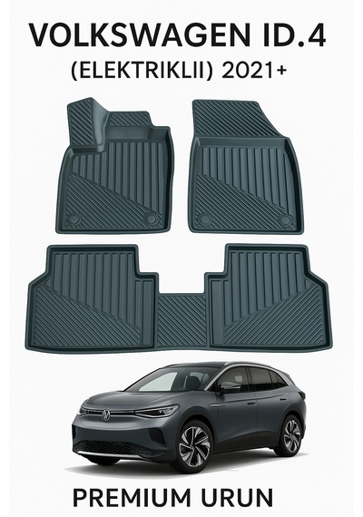 Volkswagen Id4 Elektrikli 2021+uyumlu 3d Premium Oto Paspas Su Geçirmez, Kaymaz, Kolay Temizlenir