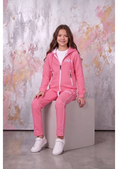 Pina Kids Kız Çocuk Atheletic Reglan Kol Kapüşonlu Düz Paça Dalgıç Kumaş Eşofman Takımı Esf7018 Pembe Pina Kids Kız Çocuk Atheletic Reglan Kol Kapüşonlu Düz Paça Dalgıç Kumaş Eşofman Takımı Esf7018 Pembe