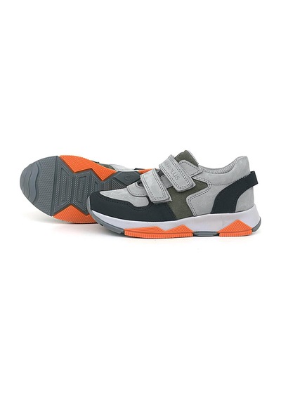 Rakerplus Hakiki Deri Gri Siyah Çocuk Sneakers Spor Ayakkabı