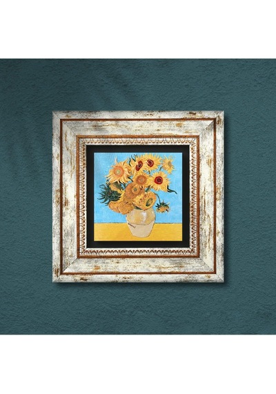 Van Gogh On İki Ayçiçekli Vazo Taş Duvar Tablosu - Çerçeveli Taş Tablo - Dekoratif Duvar Sanatı - Modern Ev Ve O Çok Renkli Van Gogh On İki Ayçiçekli Vazo Taş Duvar Tablosu - Çerçeveli Taş Tablo - Dekoratif Duvar Sanatı - Modern Ev Ve O Çok Renkli