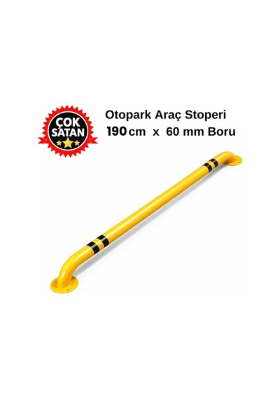 Otopark Araç Stoperi 190 Cm X 60 Mm Metal , Şerit Ayırıcı Bariyer ,otopark Demiri Sarı