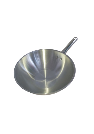 Akdeniz 28 Cm Metal Kulplu Çelik Wok Tava Paslanmaz Çelik